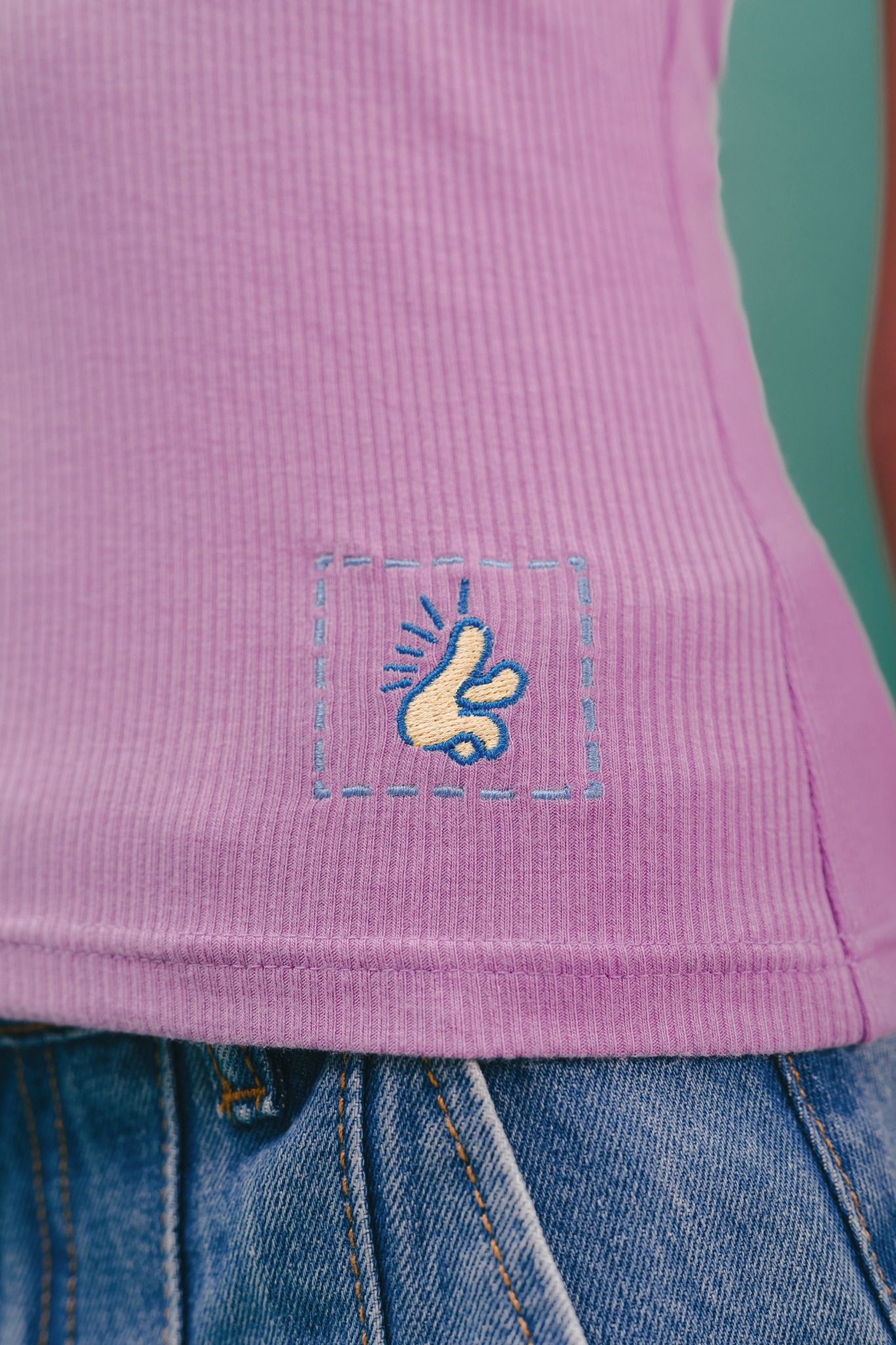  Purple Embroidered Tank Top 