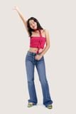  Quần Jeans ống loe - Medium Blue Low Waist Flared Jeans - LIBÉ 5191 