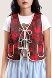  Sweet & Sour Tomatoes Tie-Front Quilted Gilet 