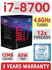 Intel® Core™ i7 - 8700 3.2GHz (Max Turbo 4.6 Ghz)  / (6/12) / 12MB / Intel® UHD Graphics 630