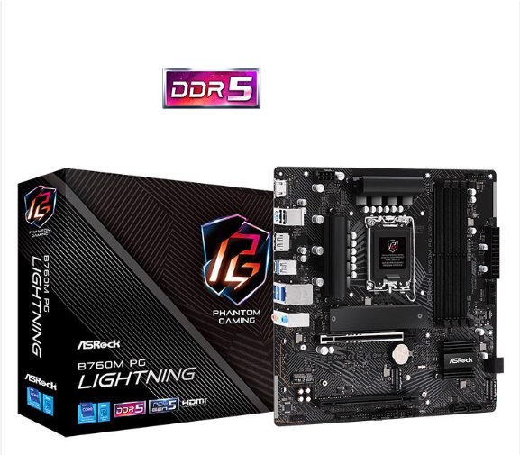 Mainboard ASRock B760M PG Lightning | Intel B760, Socket 1700, Micro ATX, 4 khe DDR%