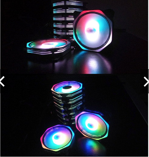 Bộ 5 Quạt Tản Nhiệt, Fan Case Coolmoon Ver 8 Plus Led Ring Và Led Trong Fan - Kèm Hub Và Remote