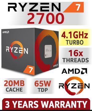 AMD Ryzen 7 2700 8-Core 3.2 GHz (4.1 GHz Max Boost) Socket AM4