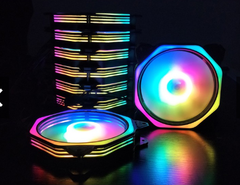 Bộ 5 Quạt Tản Nhiệt, Fan Case Coolmoon Ver 8 Plus Led Ring Và Led Trong Fan - Kèm Hub Và Remote