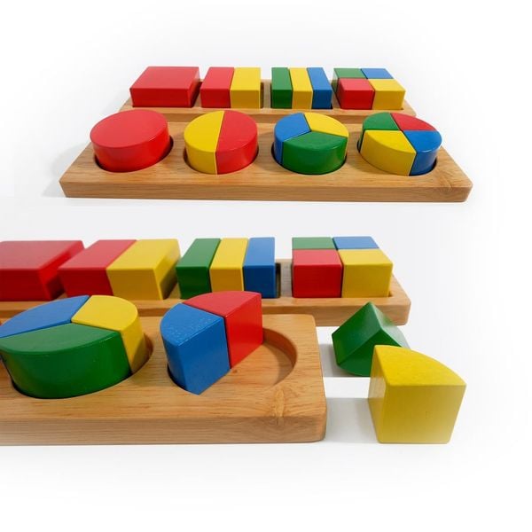  MG008 - Educational Toy Learning Fractions Round Square 