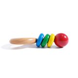  XK400 - Wooden Ring Baby Rattle 