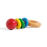  XK400 - Wooden Ring Baby Rattle 