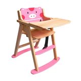  XK842 - Ghế gỗ ăn dặm heo con dễ thương 