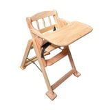 XK817 - Simple Wooden High Chair (4 Adjustable Heights) 