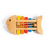 XK925 - Musical Toy Wooden Fish Shaped Xylophone Multicolor 