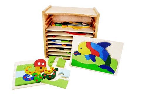  XK940 - Box of 10 sea creatures jigsaw puzzles 