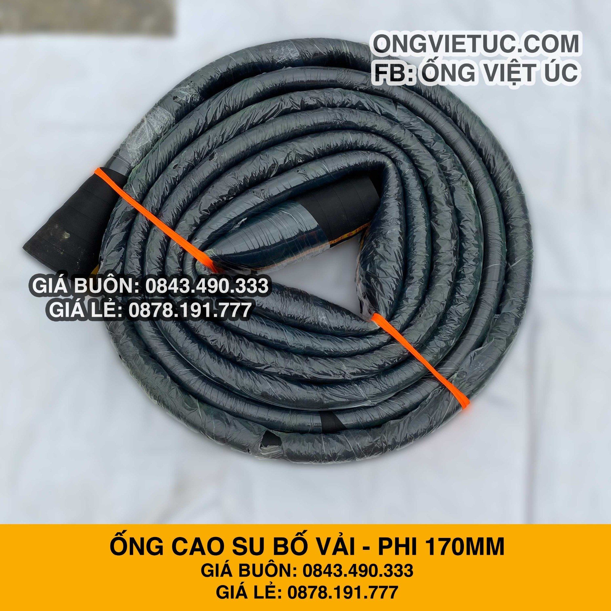  Ống cao su bố vải kt phi 170mm - Ống Việt Úc 