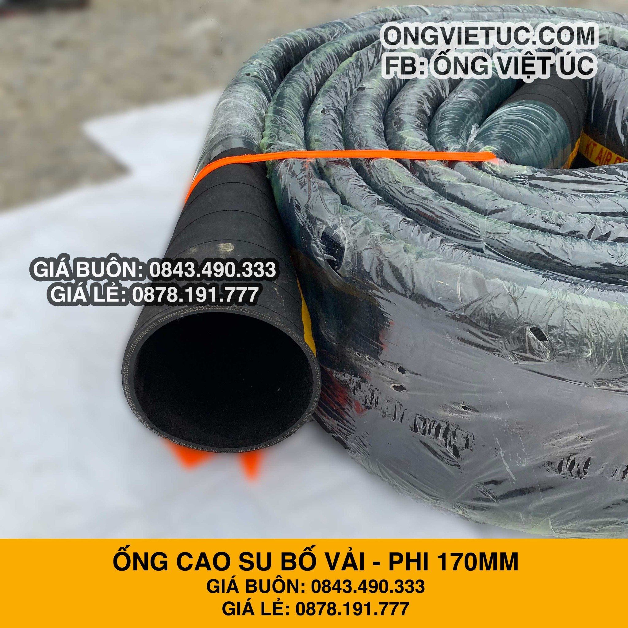  Ống cao su bố vải kt phi 170mm - Ống Việt Úc 