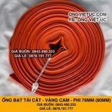  Ống bạt vàng cam phi 76mm (80mm) cuộn 20M - Ống bạt mềm cốt dù Việt Úc 