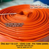 Ống bạt vàng cam phi 76mm (80mm) cuộn 50M - Ống bạt mềm cốt dù Việt Úc 
