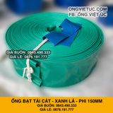  Ống bạt xanh ngọc phi 150MM cuộn 50M - Ống bạt bơm cát sỏi Việt Úc 