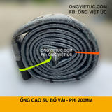  Ống cao su bố vải kt phi 200mm loại nặng - Ống Việt Úc 