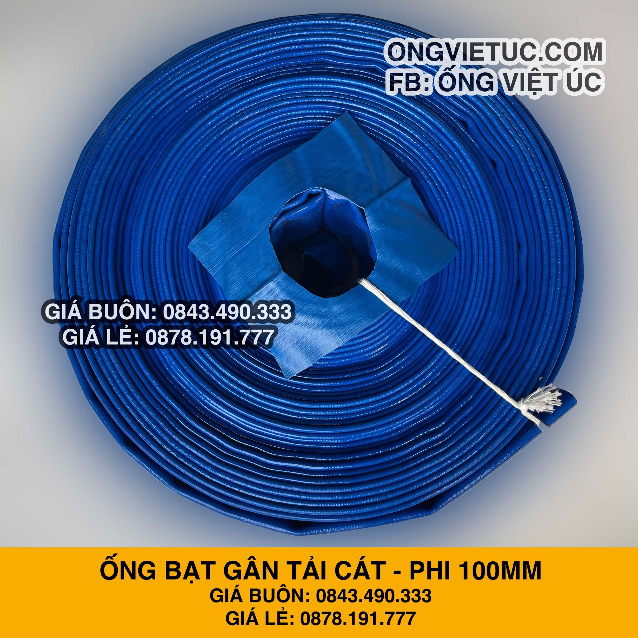  Ống bạt gân sần phi 100MM cuộn 50M - Ống bạt tải cát sỏi Việt Úc 