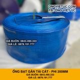  Ống bạt gân sần phi 200MM cuộn 30M - Ống bạt tải bùn cát sỏi bê tông Việt Úc 