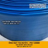  Ống bạt bơm nước Phi 120MM cuộn 100M - Ống bạt cốt dù Việt Úc 