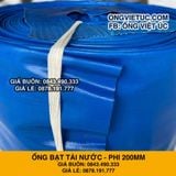  Ống bạt bơm nước Phi 200MM cuộn 50M - Ống bạt cốt dù Việt Úc 