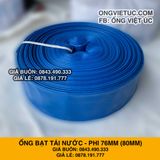  Ống bạt bơm nước Phi 76mm (80mm) cuộn 20M - Ống bạt cốt dù Việt Úc 