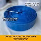  Ống bạt bơm nước Phi 76mm (80mm) cuộn 100M - Ống bạt cốt dù Việt Úc 