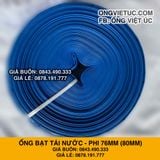  Ống bạt bơm nước Phi 76mm (80mm) cuộn 100M - Ống bạt cốt dù Việt Úc 