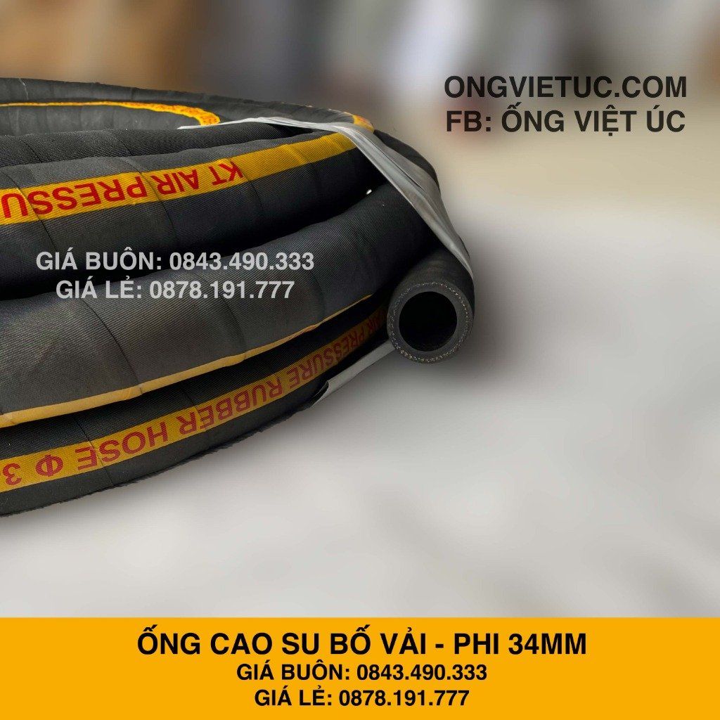  Ống Cao Su Bố Vải KT Phi 34MM Nhập Khẩu - Ống Xối Việt Úc 