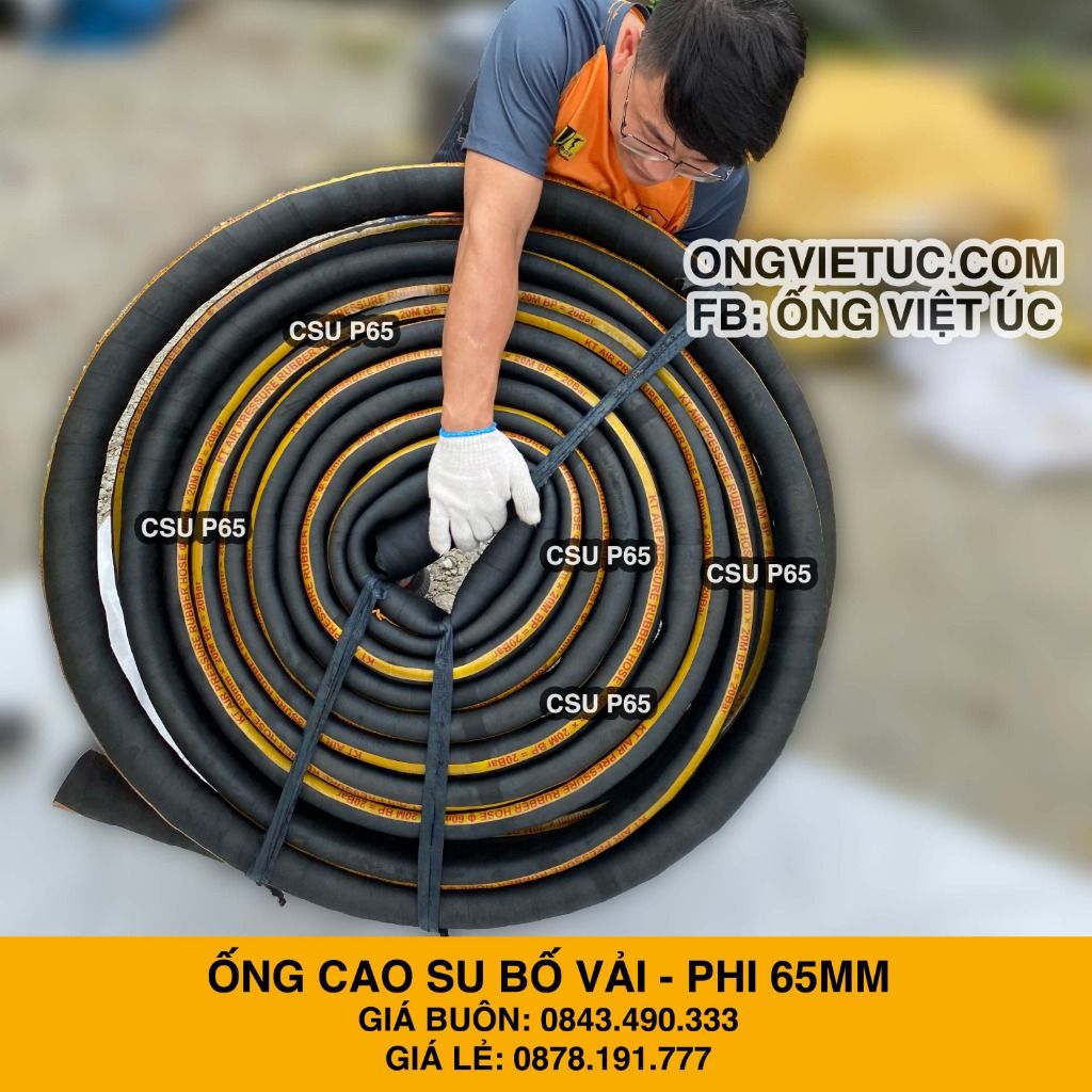  Ống Cao Su Bố Vải KT Phi 65MM Nhập Khẩu - Ống Xối Việt Úc 