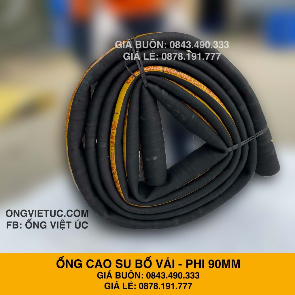  Ống cao su bố vải KT phi 90MM Nhập Khẩu - Ống Chống Phá Chống Nổ Việt Úc 