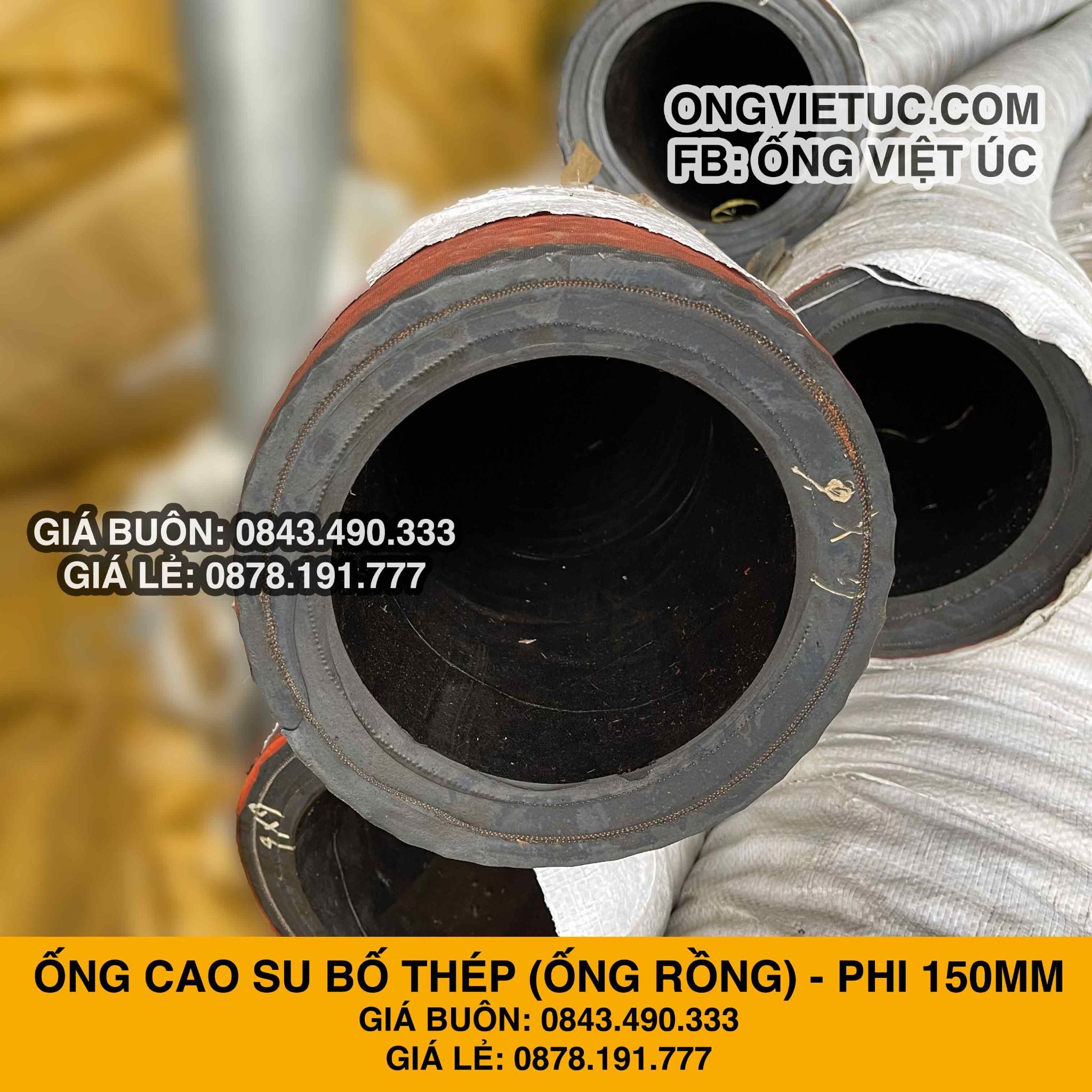  Ống Cao Su Bố Thép Phi 150MM cây 6M - Ống Rồng Hút Bùn Cát Việt Úc 