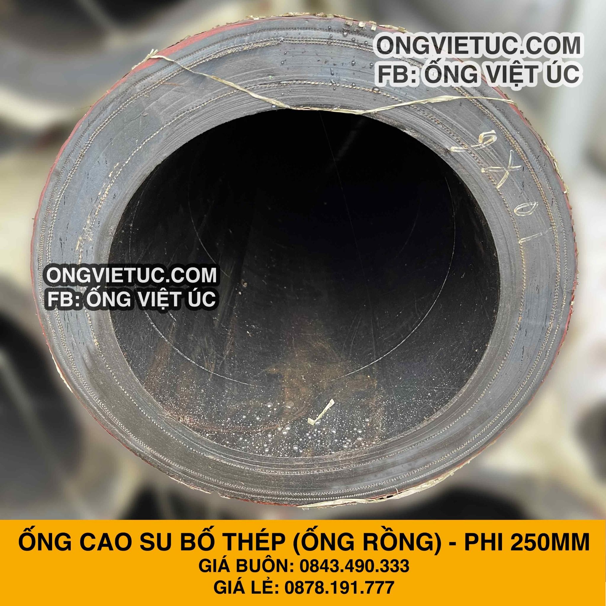  Ống Cao Su Bố Thép Phi 250MM Cây 3M - Ống Rồng Hút Bùn Cát Việt Úc 