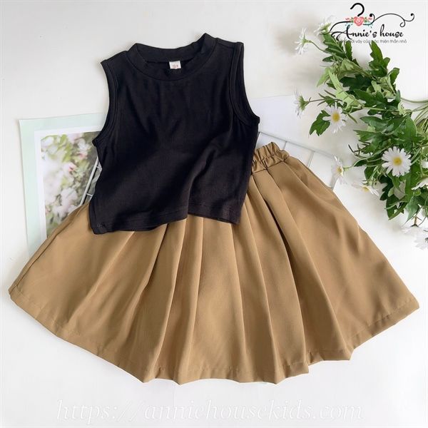  Chân váy xoè nâu 