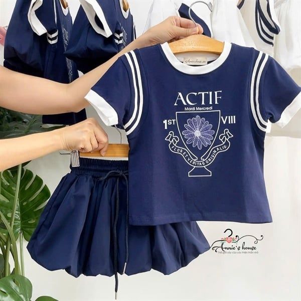  Set Pumpkin Spice chân váy bí ngô - Xanh 