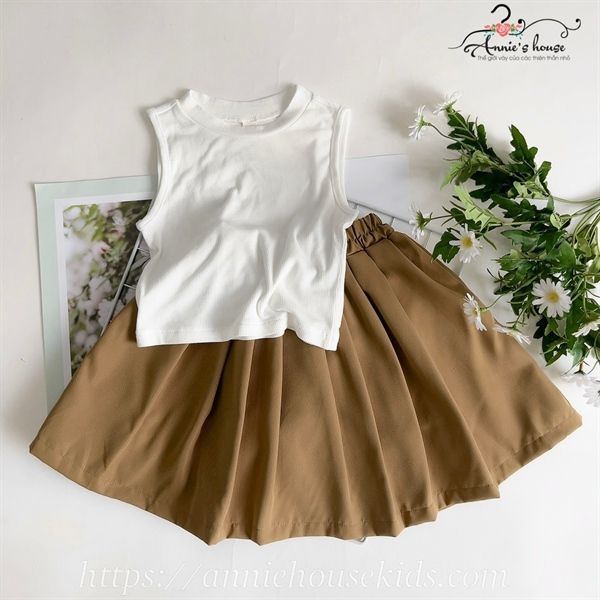  Chân váy xoè nâu 
