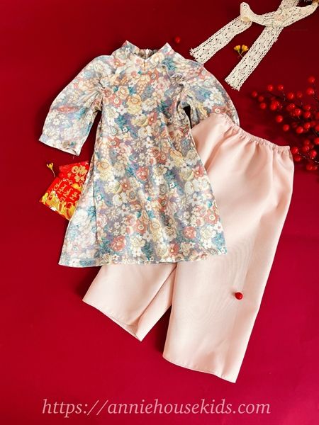  Áo dài hoa hồng - Mẹ 