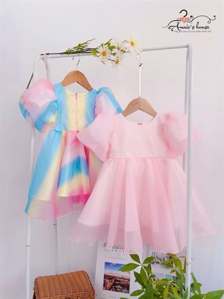  Đầm công chúa trơn - Hồng 