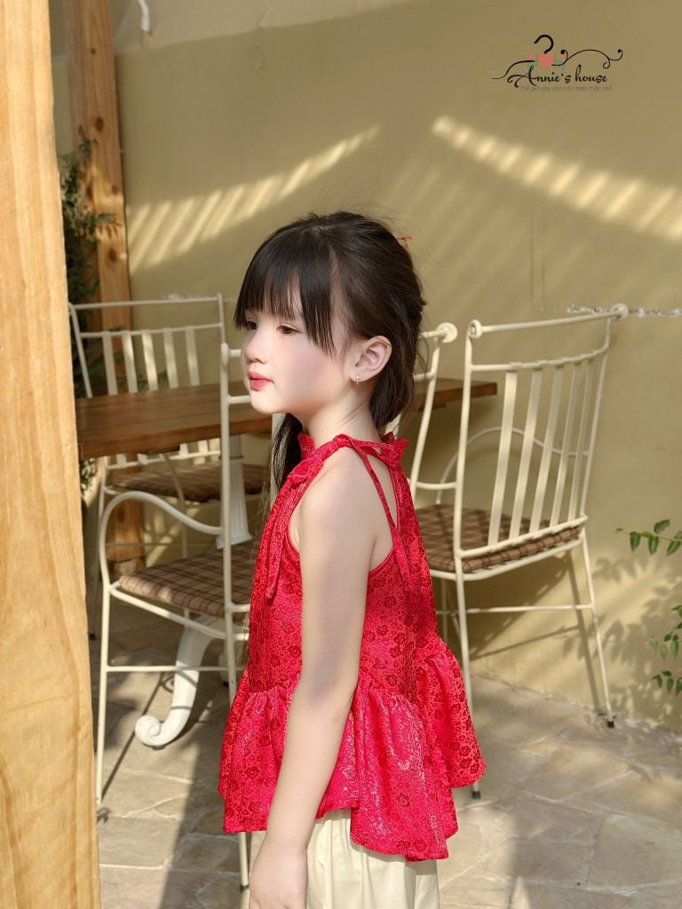  Set Yếm Nắng Xuân - Hoa Đỏ 