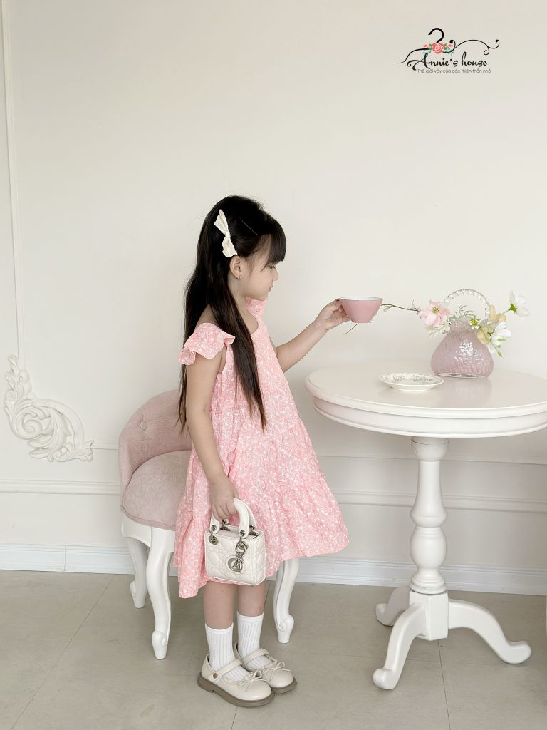  Đầm xòe cánh Bướm - Hồng 