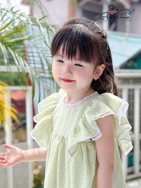  Đầm cánh tiên viền ren - Xanh Cốm 