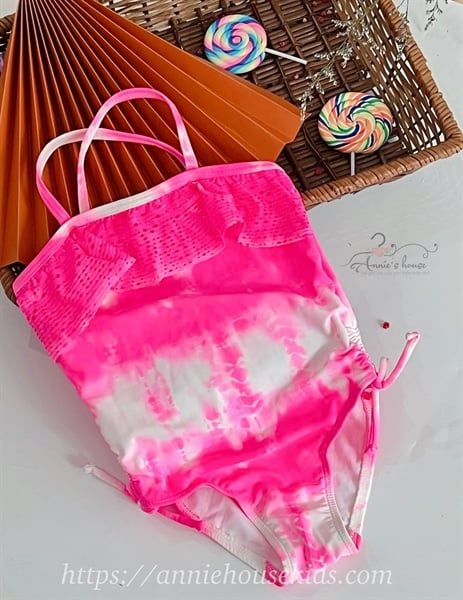  Đồ bơi hồng dây chéo 