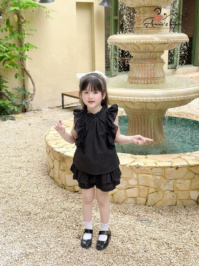  SET AMELIA TIỂU THƯ Bèo Tầng - Đen 