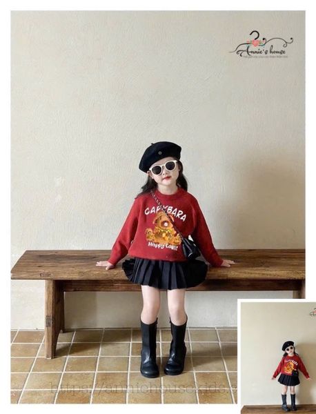  Set áo thun Capy Bara mix chân váy xếp pli 