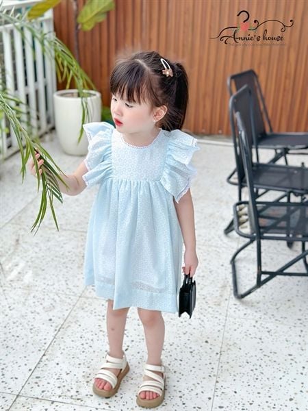  Đầm cánh tiên viền ren - Xanh Biển 