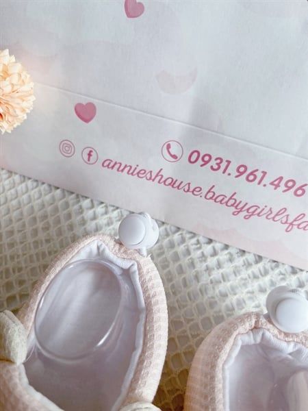  Giày mềm cho bé - Gấu hồng 