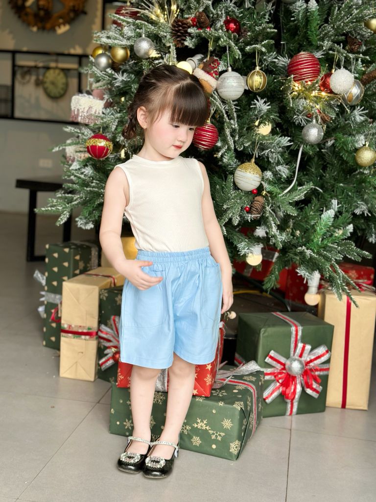  Quần đùi 2 túi - xanh 