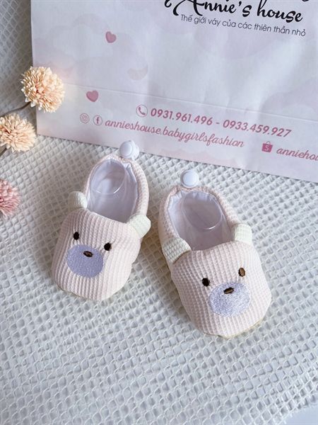  Giày mềm cho bé - Gấu hồng 