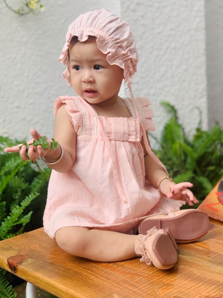  Set đầm baby - nơ hồng 