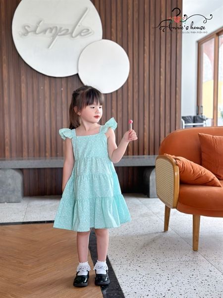  Đầm xòe cánh Bướm - Xanh 